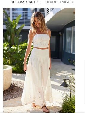 bishop + young White Eyelet Maxi Skirt Set